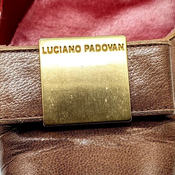 Luciano Padovan Camel Brown Leather Square Toe Pumps - Picture 9 of 11